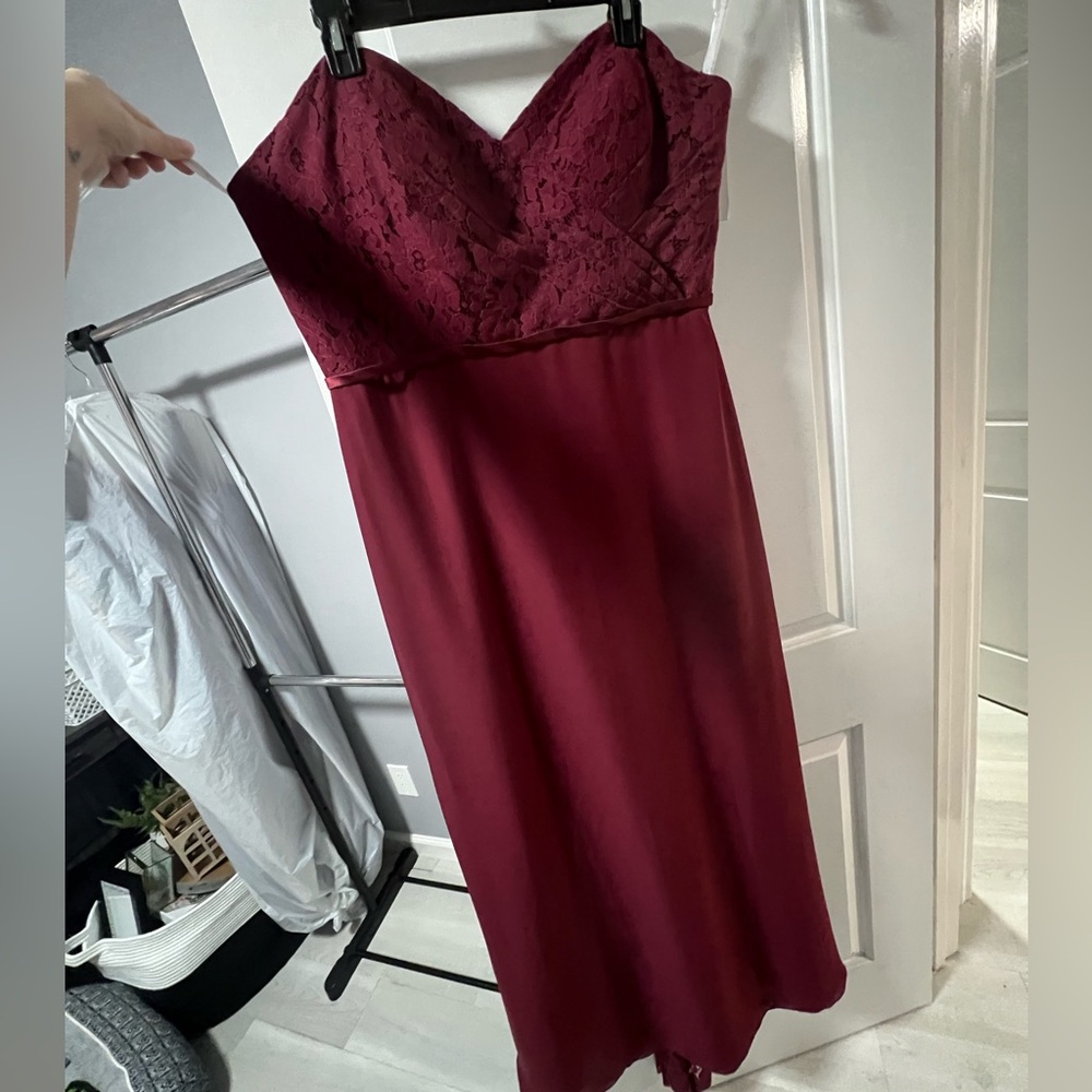 Christina Wu Mahogany Lace Dress with train Size 18 NWT